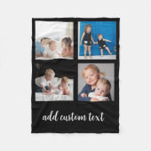 Personalized 4 Photo Collage – Custoum Photos Gift Fleece Deken (Voorkant)