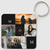Personalized 4-Photo Collage Mom Monogram Sleutelhanger (Achterkant)