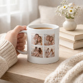 Personalized 4 Photo Name and Date Memory Koffiemok