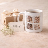 Personalized 4 Photo Name and Date Memory Koffiemok