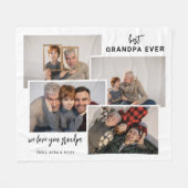 Personalized 4 Tile Photo Grandpa Fleece Blanket (Voorkant (Horizontaal))