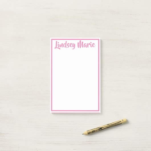 PERSONALIZED 4 x 6" naam Post-it notes (Op bureau)