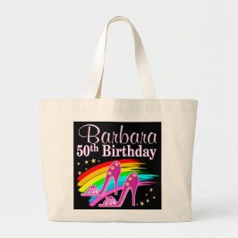 PERSONALIZED 50E BIRTHDAY SHOE QUEEN GROTE TOTE BAG