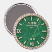 Personalized 50th Anniversary Emerald Marble Magneet (Voorkant / Achterkant)