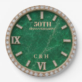 Personalized 50th Anniversary Emerald Marble Papieren Bordje (Voorkant)