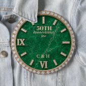 Personalized 50th Anniversary Emerald Marble Ronde Button 6,0 Cm (In situ)