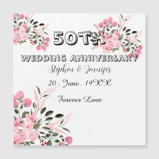 Personalized 50th Anniversary golden Wedding card (Voorkant)
