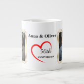Personalized 50th Anniversary Photo Mug Grote Koffiekop (Voorkant)