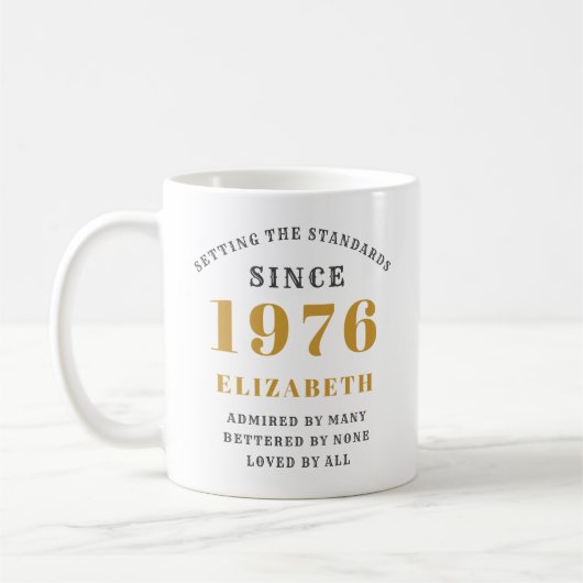 Personalized 50th Birthday 1976 Add Name Elegant Koffiemok (Links)