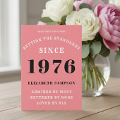Personalized 50th Birthday 1976 Add Your Name Pink Kaart