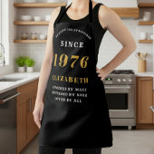 Personalized 50th Birthday 1976 Black & Gold Schort