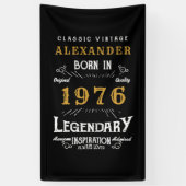 Personalized 50th Birthday 1976 Vintage Legend Spandoek (Verticaal)