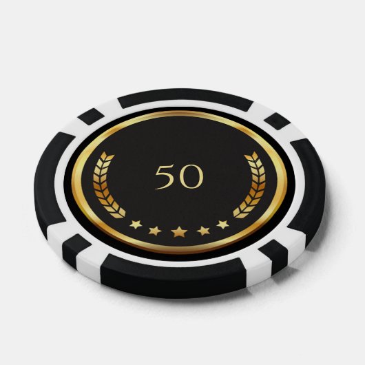 Personalized 50th Birthday Poker Chips (Enkel)