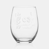 Personalized 50th floral birthday  wijnglas zonder voet (Achterkant)
