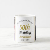 Personalized 50th Gold Anniversary 2 Photo Collage Koffiemok (Center)