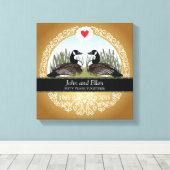Personalized 50th Wedding Anniversary, Geese Canvas Afdruk (Insitu (Houten vloer))