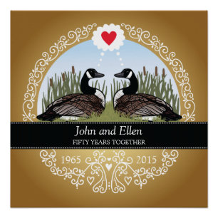 Personalized 50th Wedding Anniversary, Geese Perfect Poster