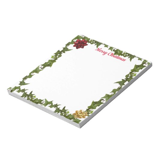Personalized 5.5 x 6" Christmas Note Pad Notitieblok (Linkerzijde)