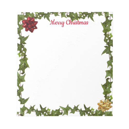 Personalized 5.5 x 6" Christmas Note Pad Notitieblok (Voorkant)
