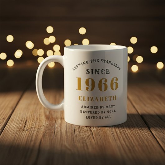 Personalized 60th Birthday 1966 Add Name Elegant Koffiemok