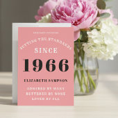 Personalized 60th Birthday 1966 Add Your Name Pink Kaart