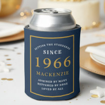 Personalized 60th Birthday 1966 Elegant Blue Gold