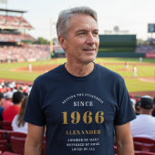 Personalized 60th Birthday 1966 Name Blue Gold T-shirt