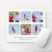 Personalized 6 Photo Collage with Custom Text Muismat (Met muis)