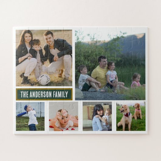 Personalized 6‑Photo Family Name - Gift  Legpuzzel (Horizontaal)
