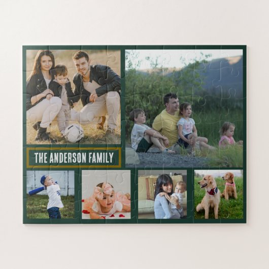 Personalized 6‑Photo Family Name - Gift  Legpuzzel (Horizontaal)