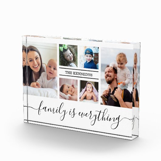 Personalized 6 Picture Collage Quote Family Name  Fotoblokken (Rechts)
