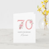 Personalized 70 years old card kaart (Gele Bloem)