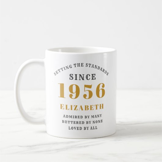 Personalized 70th Birthday 1956 Add Name Elegant Koffiemok (Links)