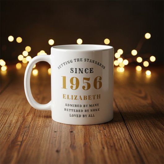 Personalized 70th Birthday 1956 Add Name Elegant Koffiemok