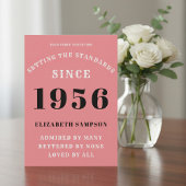 Personalized 70th Birthday 1956 Add Your Name Pink Kaart