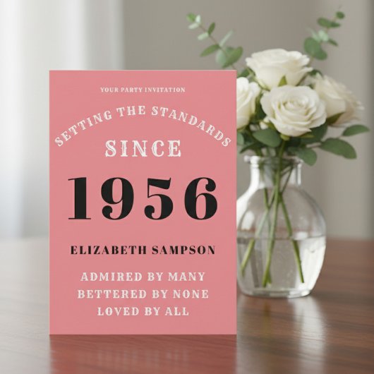 Personalized 70th Birthday 1956 Add Your Name Pink Kaart