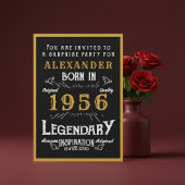 Personalized 70th Birthday 1956 Black Gold Legend Kaart