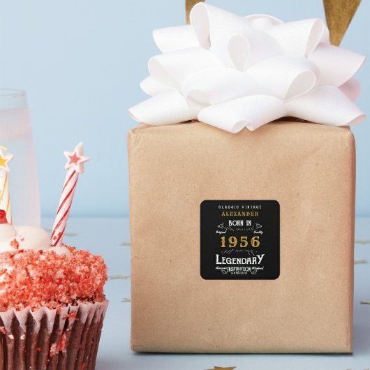 Personalized 70th Birthday Add Name 1956 Legend Vierkante Sticker