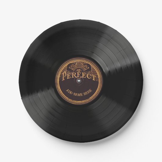 Personalized 78 Vinyl Record Design Paper Plates Papieren Bordje (Voorkant)