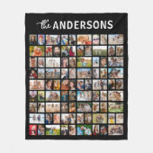 Personalized 81 Photo Collage Black Fleece Deken (Voorkant)