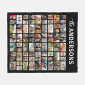 Personalized 81 Photo Collage Black Fleece Deken (Voorkant (Horizontaal))