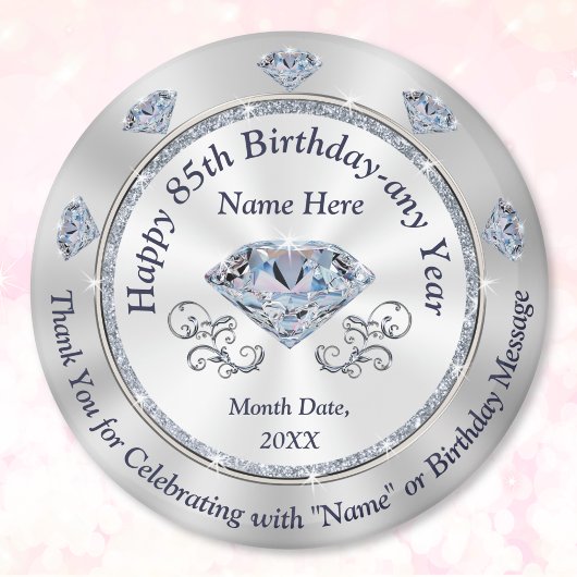 Personalized, 85th Birthday Party Favor Ideas, Magneet
