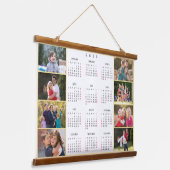 Personalized 8 Photo Collage 2026 Family Calendar Hangend Wandkleed (Gebogen)