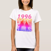 Personalized 90s Birthday Shirt, Neon Pink Photo T-shirt (Voorkant)