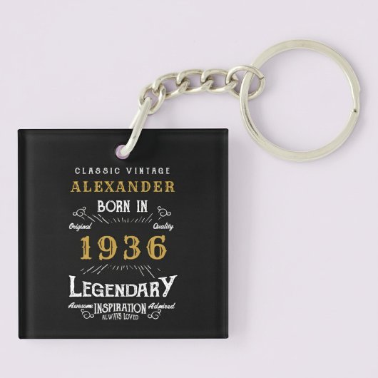 Personalized 90th Birthday Legend 1936 Vintage Sleutelhanger