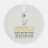 Personalized 911 Dispatcher Goose With Headset Glas Ornament (Achterkant)