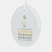 Personalized 911 Dispatcher Goose With Headset Glas Ornament (Voorkant links)
