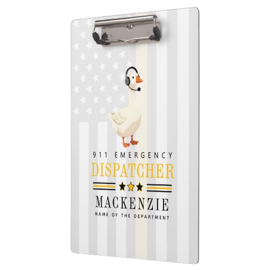 Personalized 911 Dispatcher Goose With Headset Klembord (Links)