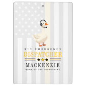 Personalized 911 Dispatcher Goose With Headset Klembord (Achterkant)