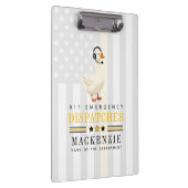 Personalized 911 Dispatcher Goose With Headset Klembord (Rechts)